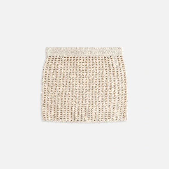 NWT Kith Rhea SET Polo Top and Skirt Crochet Knit Beige Tan 2024 NEW Mini Veil - Picture 10 of 12